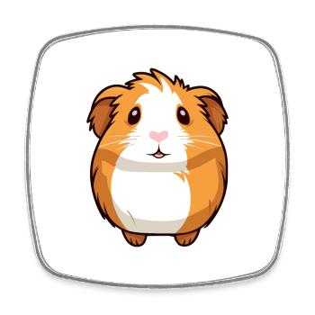 Cochon d’Inde mignon dessin animé kawaii aquarelle Animal P - Magnet carré - blanc - Devant