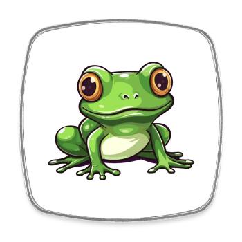 Grenouille Mignon Dessin Animé Kawaii Aquarelle Animal De Compagnie - Magnet carré - blanc - Devant