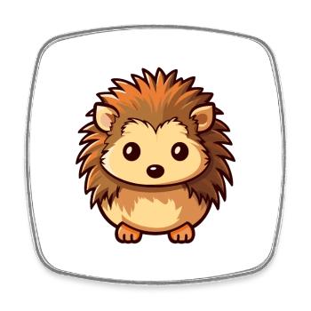 Igel Niedliche Karikatur Kawaii Aquarell Tier Haustier - Viereckiger Kühlschrankmagnet - Weiß - Vorne