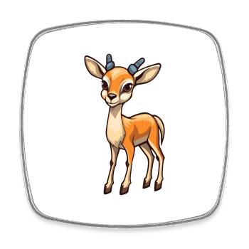 Impala Niedliche Karikatur Kawaii Aquarell Tier Haustier - Viereckiger Kühlschrankmagnet - Weiß - Vorne