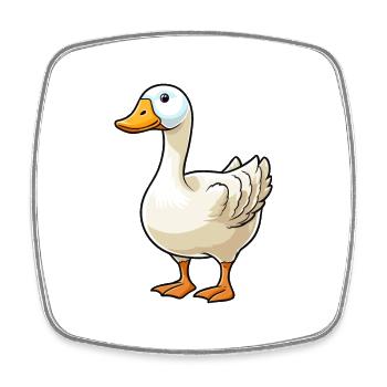 Goose Cute Cartoon Kawaii Watercolor Animal Pet - Square fridge magnet - white - Front
