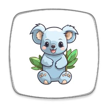 Koala mignon dessin animé kawaii aquarelle animal animal de compagnie - Magnet carré - blanc - Devant