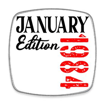 43. Geburtstag Januar 1984 – 43 Jahre alt - Viereckiger Kühlschrankmagnet - Weiß - Vorne
