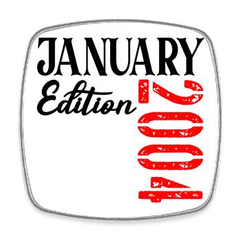 23 Jahre alt, 23. Geburtstag JANUAR 2014 - Viereckiger Kühlschrankmagnet - Weiß - Vorne