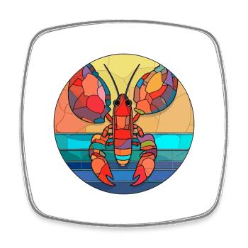 Hummer Buntes Glas Bunte Karikatur Kawaii Anim - Viereckiger Kühlschrankmagnet - Weiß - Vorne