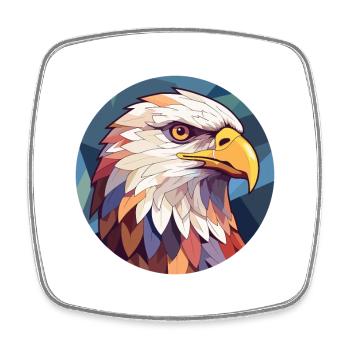 Adler Buntes Cartoon-Kawaii-Tier - Viereckiger Kühlschrankmagnet - Weiß - Vorne