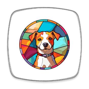 Hund Bunte Karikatur Kawaii Tier - Viereckiger Kühlschrankmagnet - Weiß - Vorne