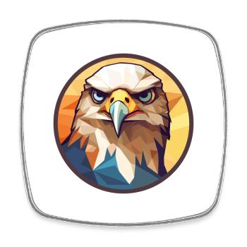 Hawk Buntes Buntes Cartoon-Kawaii-Tier - Viereckiger Kühlschrankmagnet - Weiß - Vorne
