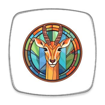 Impala Buntglas Bunte Karikatur Kawaii Anima - Viereckiger Kühlschrankmagnet - Weiß - Vorne