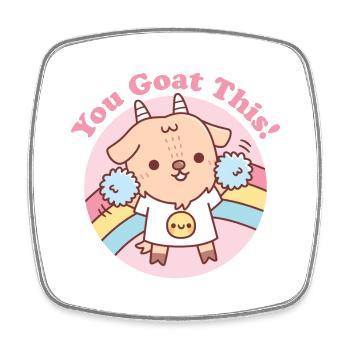 Cute Goat Cheerleader You Goat This Pun - Square fridge magnet - white - Front