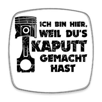 Workaholic Statement Job Arbeiter Mechaniker - Viereckiger Kühlschrankmagnet - Weiß - Vorne