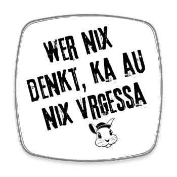 Vergesslicher Kopf | Redewendung - Viereckiger Kühlschrankmagnet - Weiß - Vorne