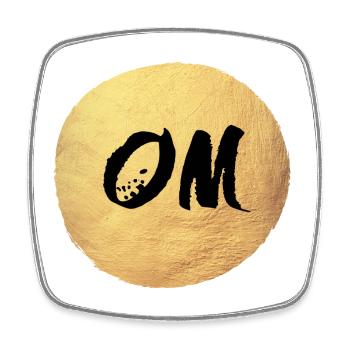 Cercle de Yoga Om Méditation Relaxation - Magnet carré - blanc - Devant