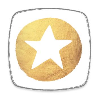Kreis Gold Stern Weihnachten dekorativ deluxe Xmas - Viereckiger Kühlschrankmagnet - Weiß - Vorne