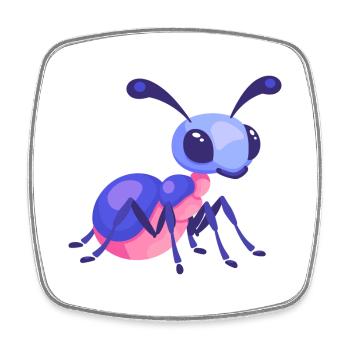 Ant Cute Happy Kawaii Cartoon Clipart Animal - Square fridge magnet - white - Front