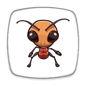 Ant Cute Happy Kawaii Cartoon Clipart Animal - Square fridge magnet - white - Front