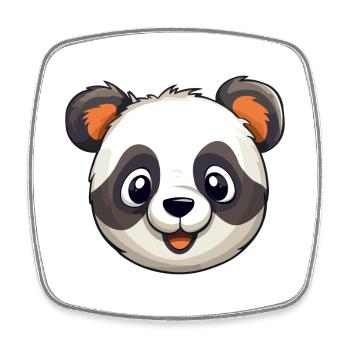 Panda Mignon Heureux Kawaii Cartoon Clipart Animal - Magnet carré - blanc - Devant