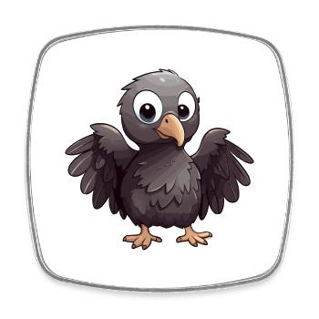 Geier Niedlich Glücklich Kawaii Cartoon Clipart Tier - Viereckiger Kühlschrankmagnet - Weiß - Vorne