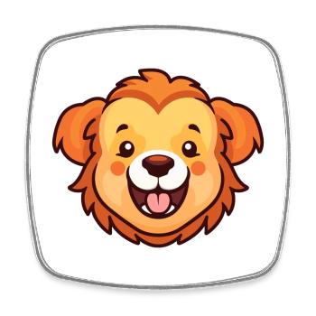 löwe niedlich glücklich kawaii cartoon clipart tier - Viereckiger Kühlschrankmagnet - Weiß - Vorne