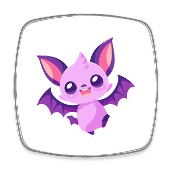 Fledermaus niedlich glücklich kawaii cartoon clipart tier - Viereckiger Kühlschrankmagnet - Weiß - Vorne