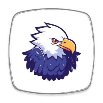 Adler Niedlich Glücklich Kawaii Cartoon Clipart Tier - Viereckiger Kühlschrankmagnet - Weiß - Vorne