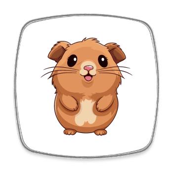 Cochon d’Inde mignon heureux kawaii dessin animé Clipart Anima - Magnet carré - blanc - Devant