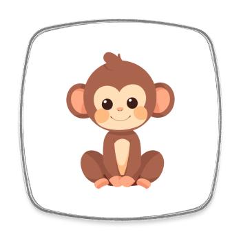 Affe niedlich glücklich kawaii cartoon clipart tier - Viereckiger Kühlschrankmagnet - Weiß - Vorne