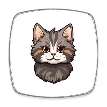 American Bobtail Katze Niedlich Glücklich Kawaii Cartoon Cli - Viereckiger Kühlschrankmagnet - Weiß - Vorne