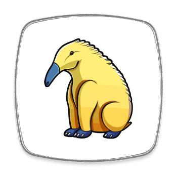 Ameisenbär Niedlich Glücklich Kawaii Cartoon Clipart Tier - Viereckiger Kühlschrankmagnet - Weiß - Vorne