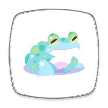 Grenouille mignon heureux kawaii dessin animé Clipart Animal - Magnet carré - blanc - Devant