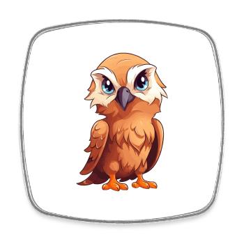 Adler Niedlich Glücklich Kawaii Cartoon Clipart Tier - Viereckiger Kühlschrankmagnet - Weiß - Vorne