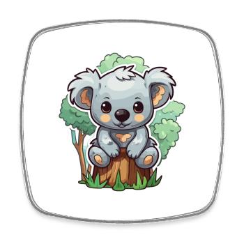 Koala mignon heureux kawaii dessin animé Clipart Animal - Magnet carré - blanc - Devant
