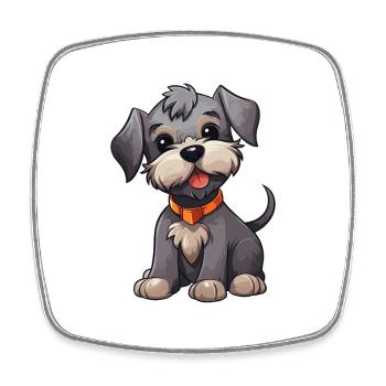 Cesky Terrier Chien Mignon Heureux Kawaii Cartoon Clipar - Magnet carré - blanc - Devant