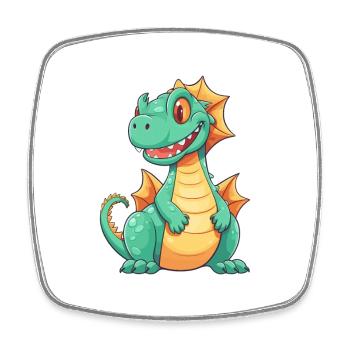 Dragon Cute Happy Kawaii Cartoon Clipart Animal - Square fridge magnet - white - Front