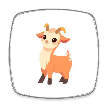 Ziege niedlich glücklich kawaii cartoon Clipart Tier - Viereckiger Kühlschrankmagnet - Weiß - Vorne