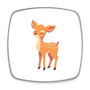 Hirsch Niedlich Glücklich Kawaii Cartoon Clipart Tier - Viereckiger Kühlschrankmagnet - Weiß - Vorne