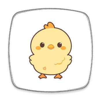 Chick Cute Happy Kawaii Cartoon Clipart Animal - Square fridge magnet - white - Front