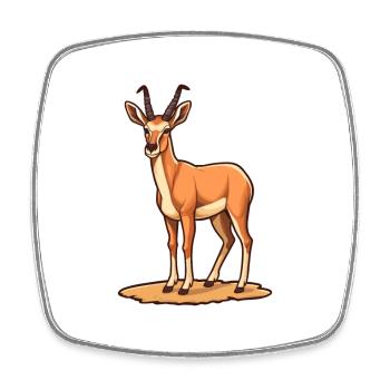 Antilope Niedlich Glücklich Kawaii Cartoon Clipart Tier - Viereckiger Kühlschrankmagnet - Weiß - Vorne