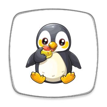 pinguin niedlich glücklich kawaii cartoon clipart tier - Viereckiger Kühlschrankmagnet - Weiß - Vorne
