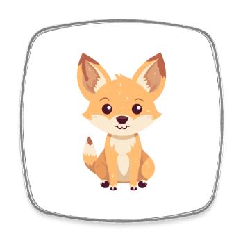Coyote Mignon Heureux Kawaii Dessin Animé Clipart Animal - Magnet carré - blanc - Devant