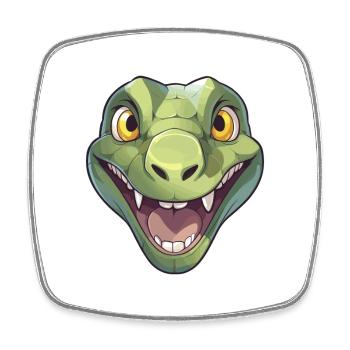 Anaconda Cute Happy Kawaii Cartoon Clipart Animal - Square fridge magnet - white - Front