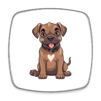 Perro De Presa Canario Hund Cartoon Kawaii Clipart - Viereckiger Kühlschrankmagnet - Weiß - Vorne