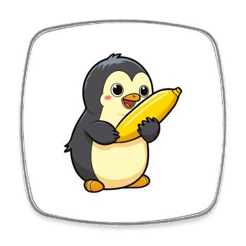 pinguin niedlich glücklich kawaii cartoon clipart tier - Viereckiger Kühlschrankmagnet - Weiß - Vorne