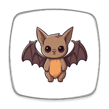 Fledermaus niedlich glücklich kawaii cartoon clipart tier - Viereckiger Kühlschrankmagnet - Weiß - Vorne