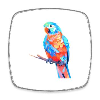 Papagei Niedlich Glücklich Kawaii Cartoon Clipart Tier - Viereckiger Kühlschrankmagnet - Weiß - Vorne