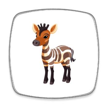 Okapi Cute Happy Kawaii Cartoon Clipart Animal - Square fridge magnet - white - Front