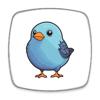 Vogel niedlich glücklich kawaii cartoon clipart tier - Viereckiger Kühlschrankmagnet - Weiß - Vorne