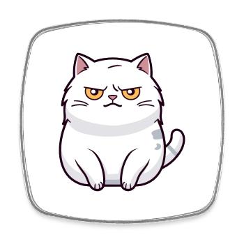 Katze niedlich glücklich kawaii cartoon clipart tier - Viereckiger Kühlschrankmagnet - Weiß - Vorne
