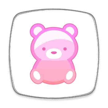 Bär Niedlich Glücklich Kawaii Cartoon Clipart Tier - Viereckiger Kühlschrankmagnet - Weiß - Vorne