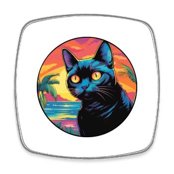 Bombay-Katzenrasse-Aquarell-Cartoon-Kawaii-Haustier - Viereckiger Kühlschrankmagnet - Weiß - Vorne
